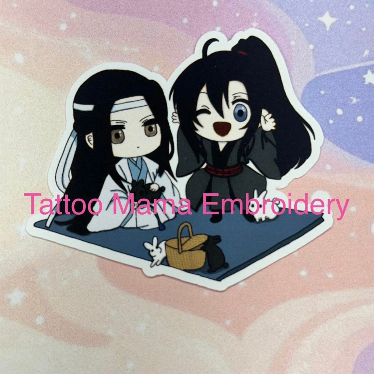 Picnic W Bunnies Sticker